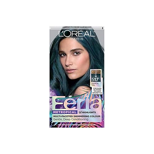 L'Oreal Paris Feria Multi-Faceted Shimmering Permanent Hair Color, 517 Tropical Teal Beauty & Personal Care L'Oreal Paris