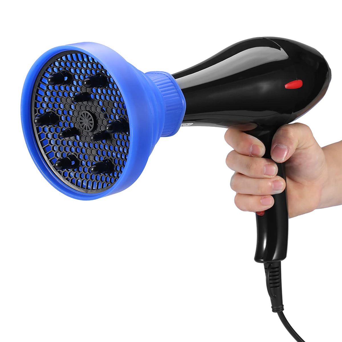 FILFEEL Professional Silicone Hair Dryer Diffuser - Foldable Blower Cover for Salon Quality Styling Tools in 5 Stylish Colors(Blue)