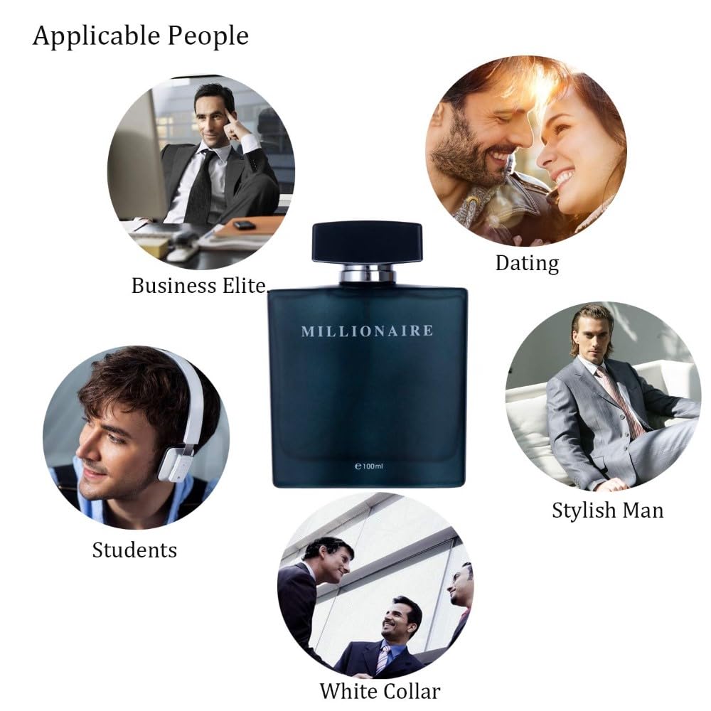 PERFUME&BEAUTY New Perfume Eau de Parfume for Men, 3.4 oz Spray Parfume for Men 100 ML- Black Millionaire Beauty & Personal Care PERFUME&BEAUTY