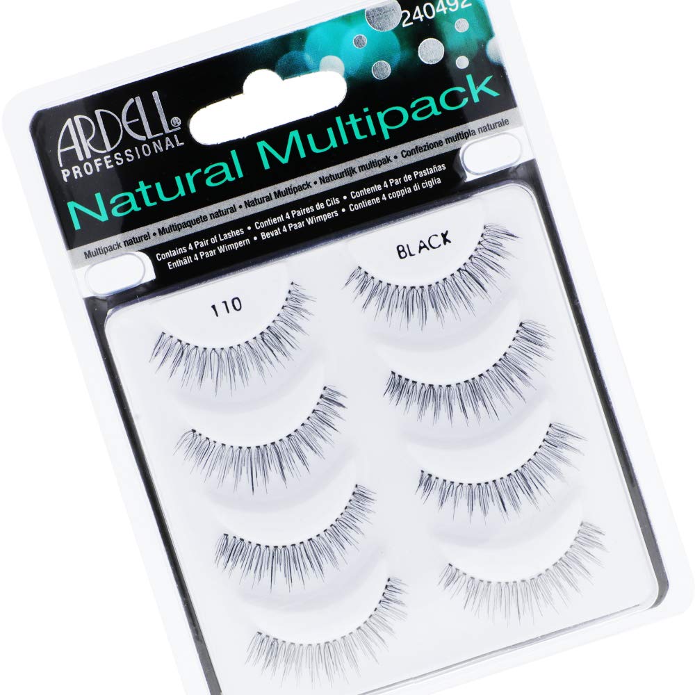 Ardell Natural False Eyelashes Multipack 110 Black - Comfortable Strip Lashes for Everyday Wear, 4 Pairs x 1 Pack Beauty & Personal Care Ardell