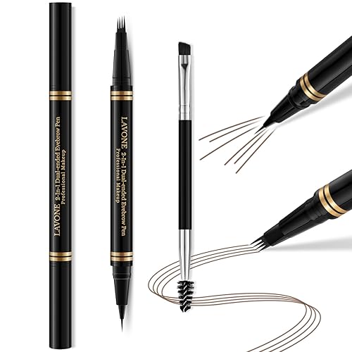 Eyebrow Pen,2-in-1 Waterproof Eyebrow Pencil with 4 Tip Microblading Brow Pen and Ultra-Precise Brow Pencil,with Dual-ended Eyebrow Brush,Eyebrow… Beauty & Personal Care LAVONE