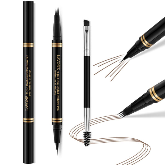 Eyebrow Pen,2-in-1 Waterproof Eyebrow Pencil with 4 Tip Microblading Brow Pen and Ultra-Precise Brow Pencil,with Dual-ended Eyebrow Brush,Eyebrow… Beauty & Personal Care LAVONE