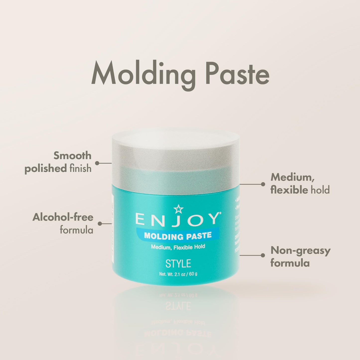 Enjoy Molding Paste - Non Greasy Flexible Moveable Texture - Medium Hold Incredible Shine All Day (2.1 Oz) Beauty & Personal Care Enjoy