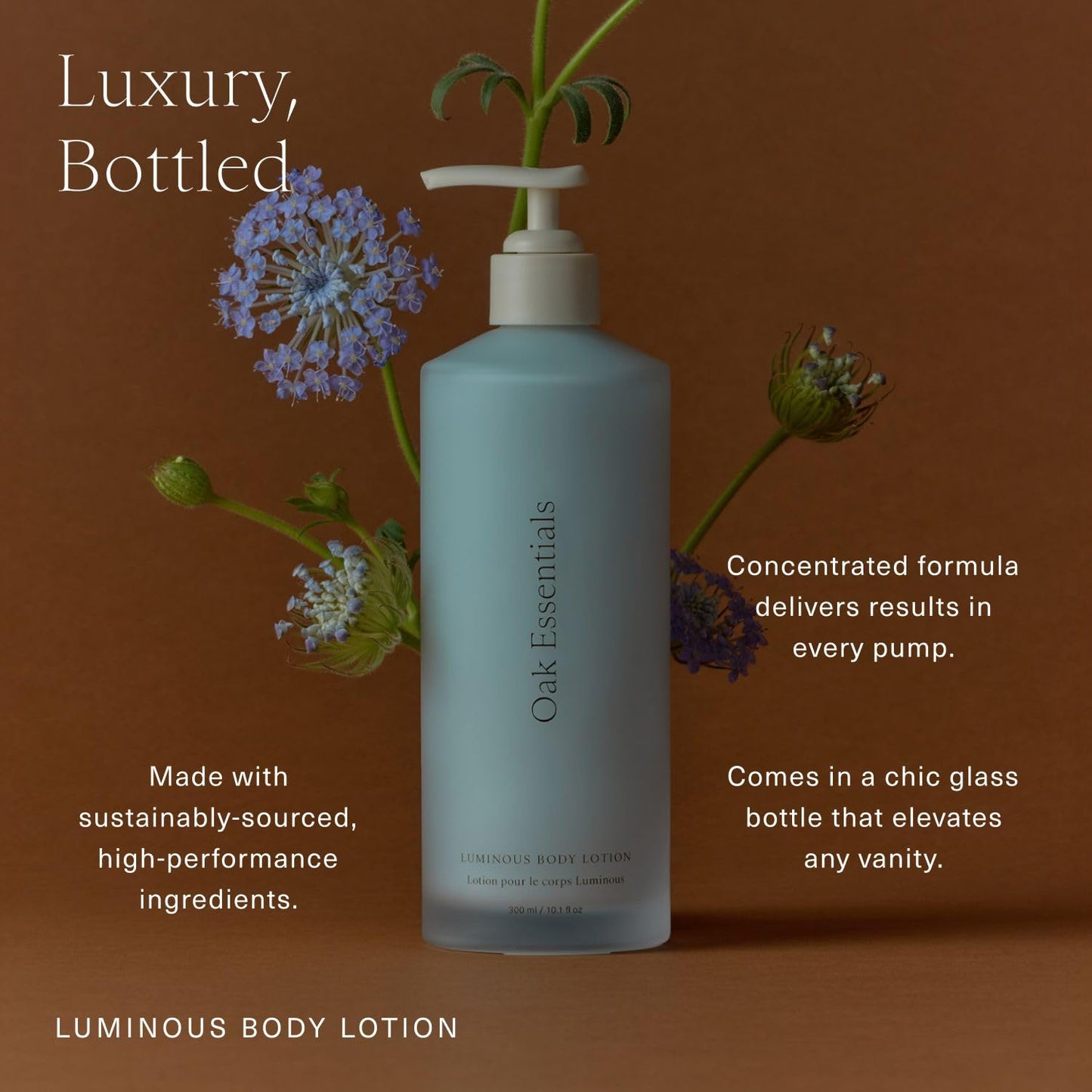 Oak Essentials Luminous Body Lotion, Hydrating Body Lotion for Women with Blue Tansy, Rose Oil, Shea Butter and Coconut Oil, Lightweight Moisturizer Beauty & Personal Care Oak Essentials