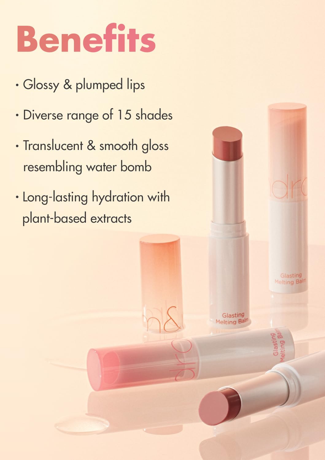 rom&nd GLASTING MELTING BALM 03 Sorbet Balm: K-Beauty Hydrating Tinted Lip Gloss for Crystal-Clear Water-Gloss Shine & Long-Lasting Comfort Beauty and Personal Care rom&nd