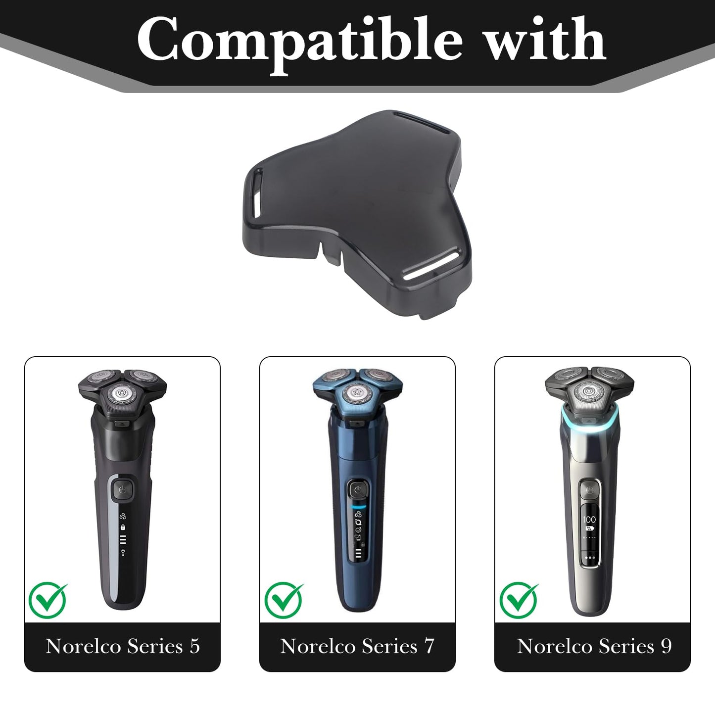 Linkidea 2 Pack Electric Shaver Protective Cap, Shaving Covers Compatible with Philips Norelco Series 9/7/5, Travel Storage Accessories (Black) Beauty and Personal Care Linkidea