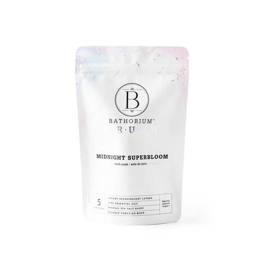 Bathorium Midnight Superbloom Crush, Wildflower Bath Soak, Lavender, Rose, Butterfly Pea Flower, Jasmine, Dead Sea Salt, 21 oz Beauty and Personal Care Bathorium