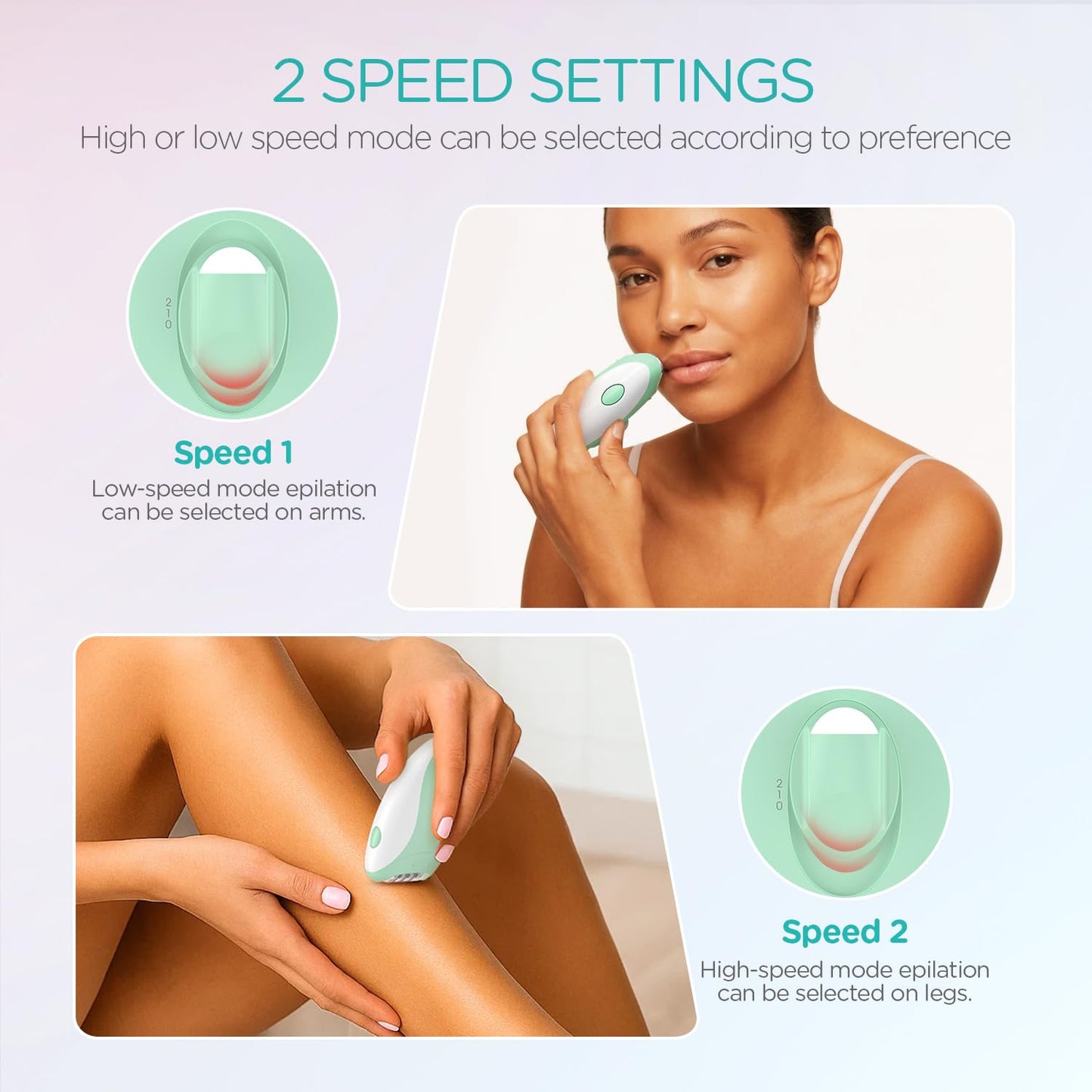 Epilators Hair Removal for Women with 21 Tweezers & LED Light, 2 Speeds Cordless Facial Hair Removal for Women, Electric Hair Removal Epilators Beauty and Personal Care VOGOE