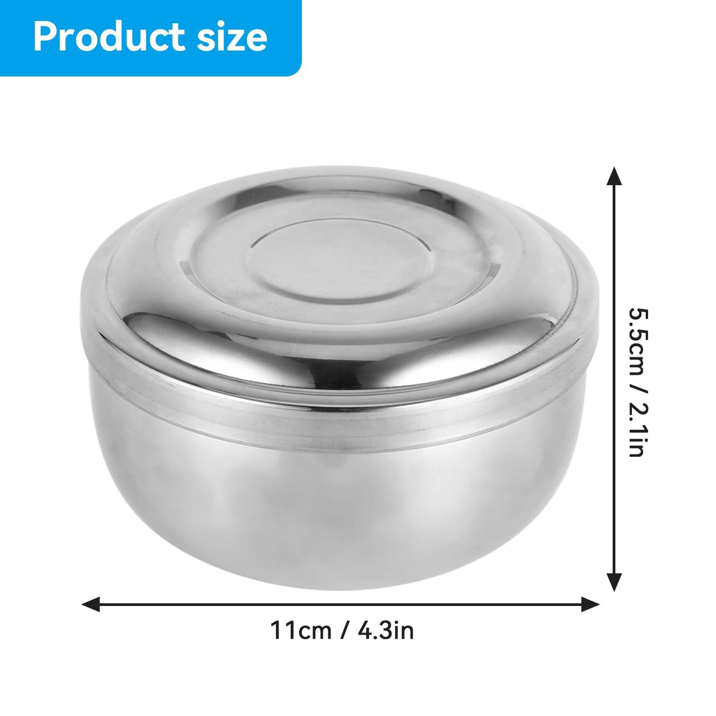 Agatige Shaving Bowl with Lid, Stainless Steel Shaving Soap Cream Bowl Shave Mug Container Face Cleaning Care Shave Tool for Men Wet Shave Beauty and Personal Care Agatige
