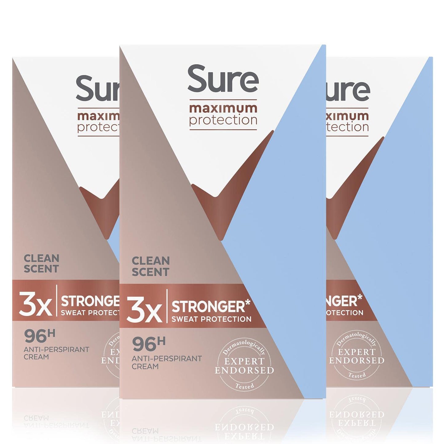 Sure Women Maximum Protection Clean Scent AntiPerspirant Deodorant Cream 45ml Pack of 3 Beauty and Personal Care Sure
