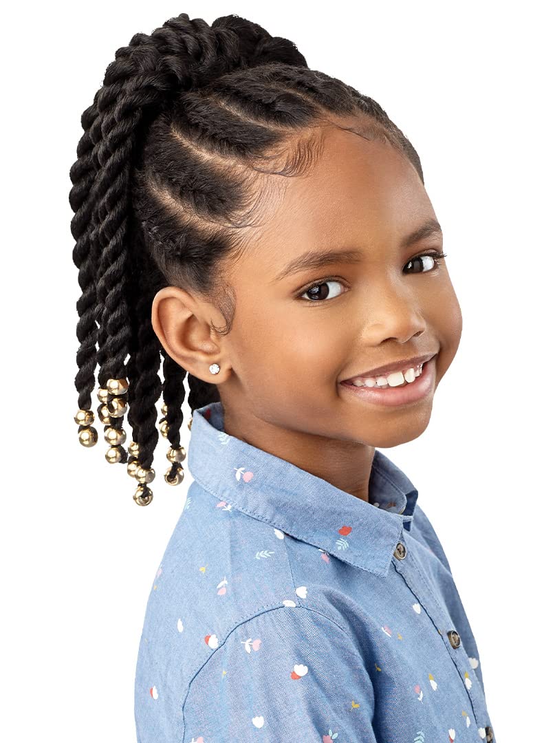 Outre Lil Looks Drawstring Ponytail - BEADED TWISTS 12" (1)