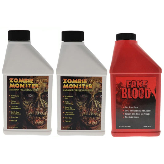 FX Zombie Ammonia Free Liquid Latex 2 Pack + Fake Blood for Halloween Vampire, Monster, Zombie Makeup and Dress up, Ideal for Art, Theater, Stage Beauty & Personal Care Liquid Latex Fashions