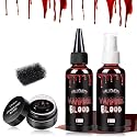 Halloween Fake Blood Kit, Washable Realistic Fake Blood Spray + Fake Blood Gel Makeup for Costume, Perfect for Vampire Makeup, Clown & Sfx & Cosplay Beauty & Personal Care Js2U ZW