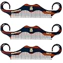 GBS 3 pk HBCT- Handle Bar Style - 5 1/4" Long - Anti Static No Cling No Snag Smooth Edges - Hand-Made of Quality Cellulose Acetate, Saw-Cut & Hand Beauty & Personal Care G.B.S