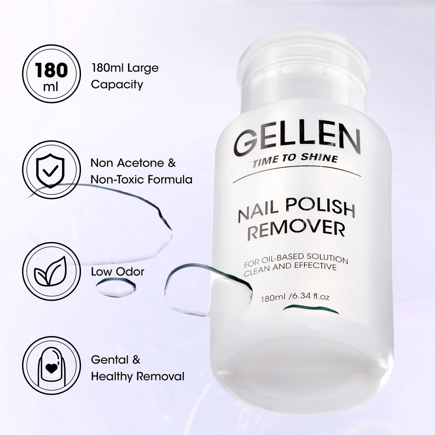 Gellen Nail Polish Remover, Non Acetone, for Quick Dry Polish, Pump Head Beauty and Personal Care GELLEN