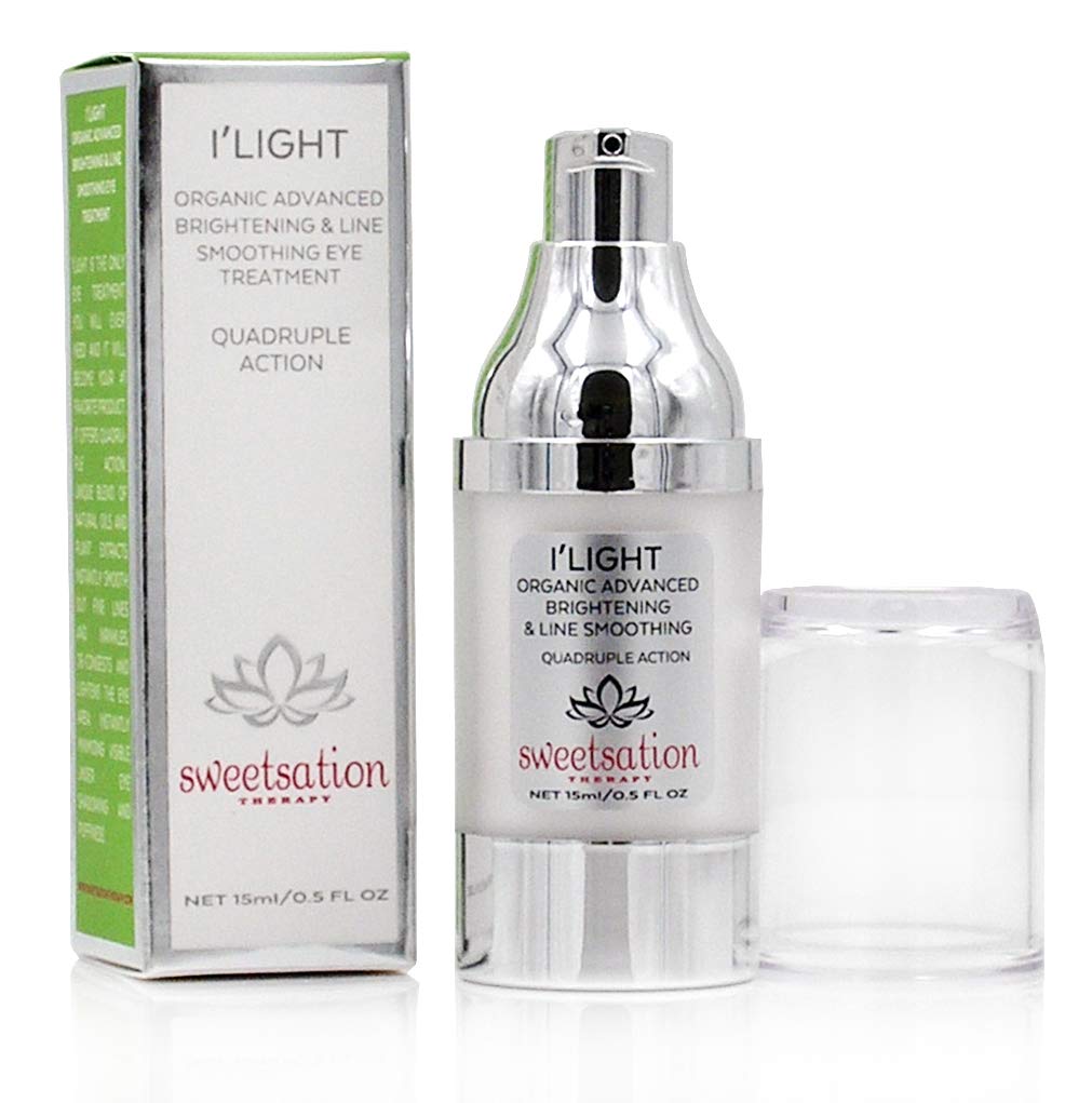Sweetsation Therapy/YUNASENCE ILIGHT Organic Advanced Illuminating & Line Smoothing Eye Treatment, 0.5oz. For Dark Circles, Puffiness, Fine Lines. Beauty & Personal Care Sweetsation Therapy