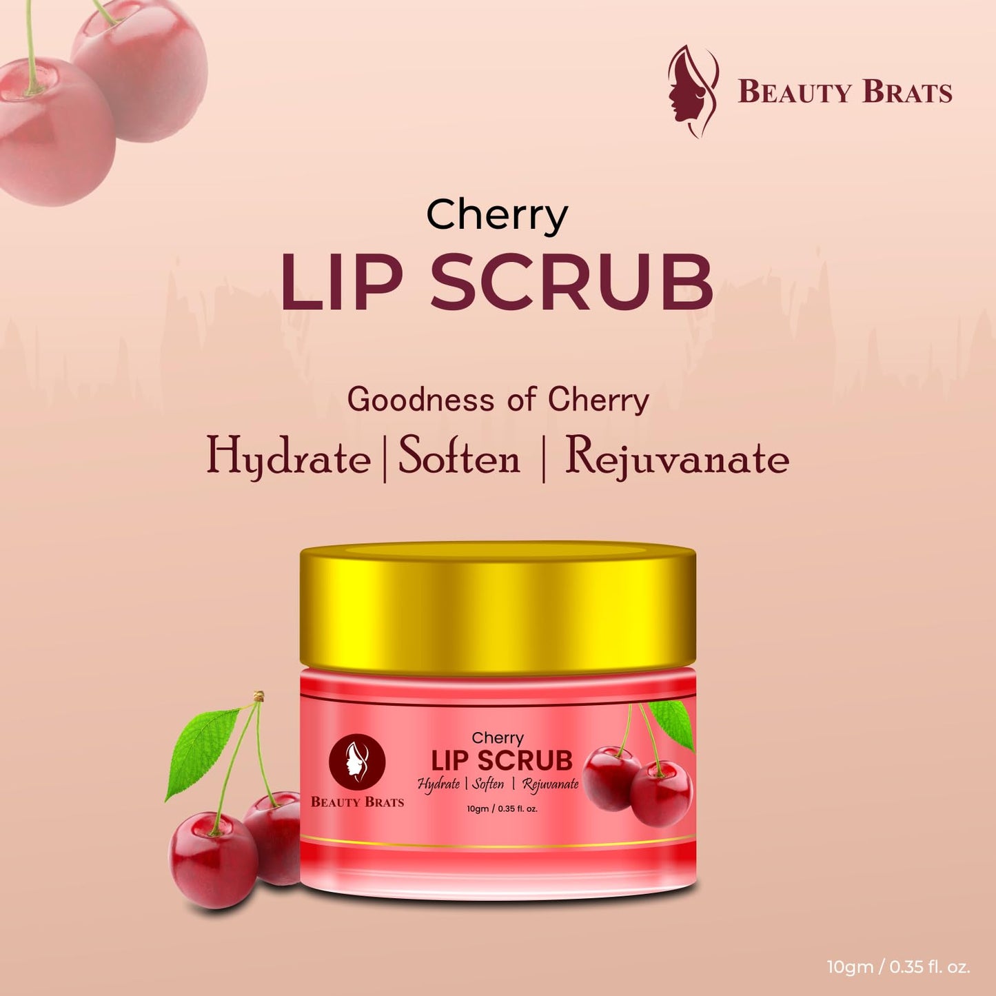 Beauty Brats Lip Scrub Cherry 0.35 fl/oz Beauty and Personal Care BEAUTY BRATS
