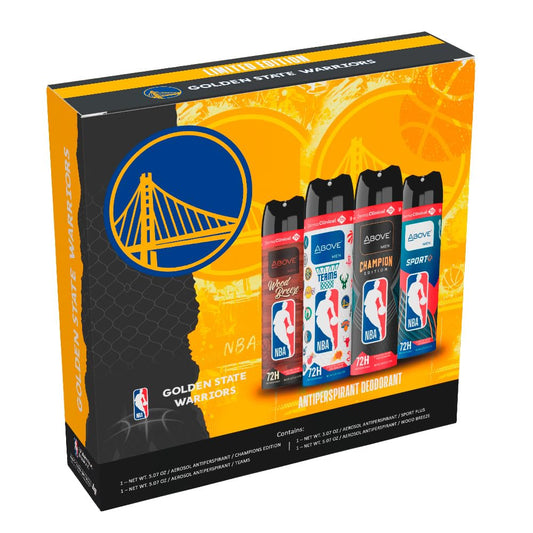 Above NBA - GOLDEN STATE WARRIORS Deodorant Gift Set - A Giftable Set for WARRIORS Fans - Antiperspirant Spray, 4 Signature Scents, 72h Protection Beauty and Personal Care NBA