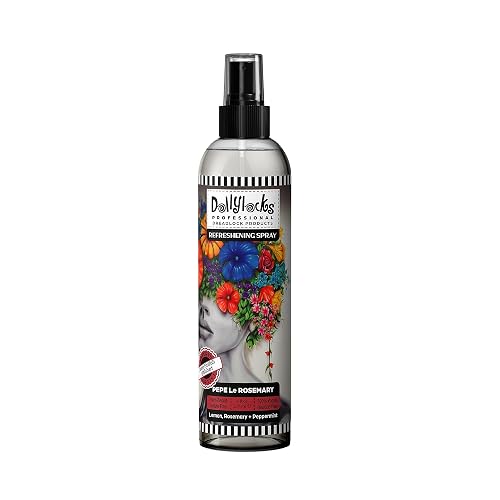 Dollylocks Refreshening Spray for Locs, Braids, Extensions, Dreadlocks | Rosemary Peppermint Lemon | Plant-based, Residue-free, Sulfate-free | Refresh Beauty & Personal Care Dollylocks