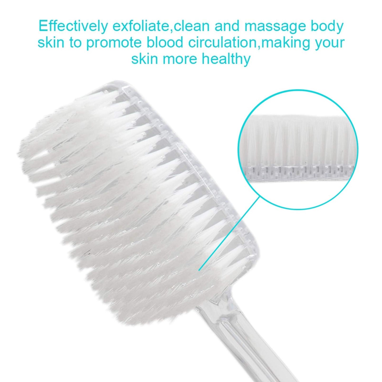 Mczxon Bath Body Back Shower Brush with Curved Long Handle for Exfoliating Skin Improve Blood Circulation, Clear Back Scrubber Bath Wet or Dry Beauty & Personal Care Mczxon