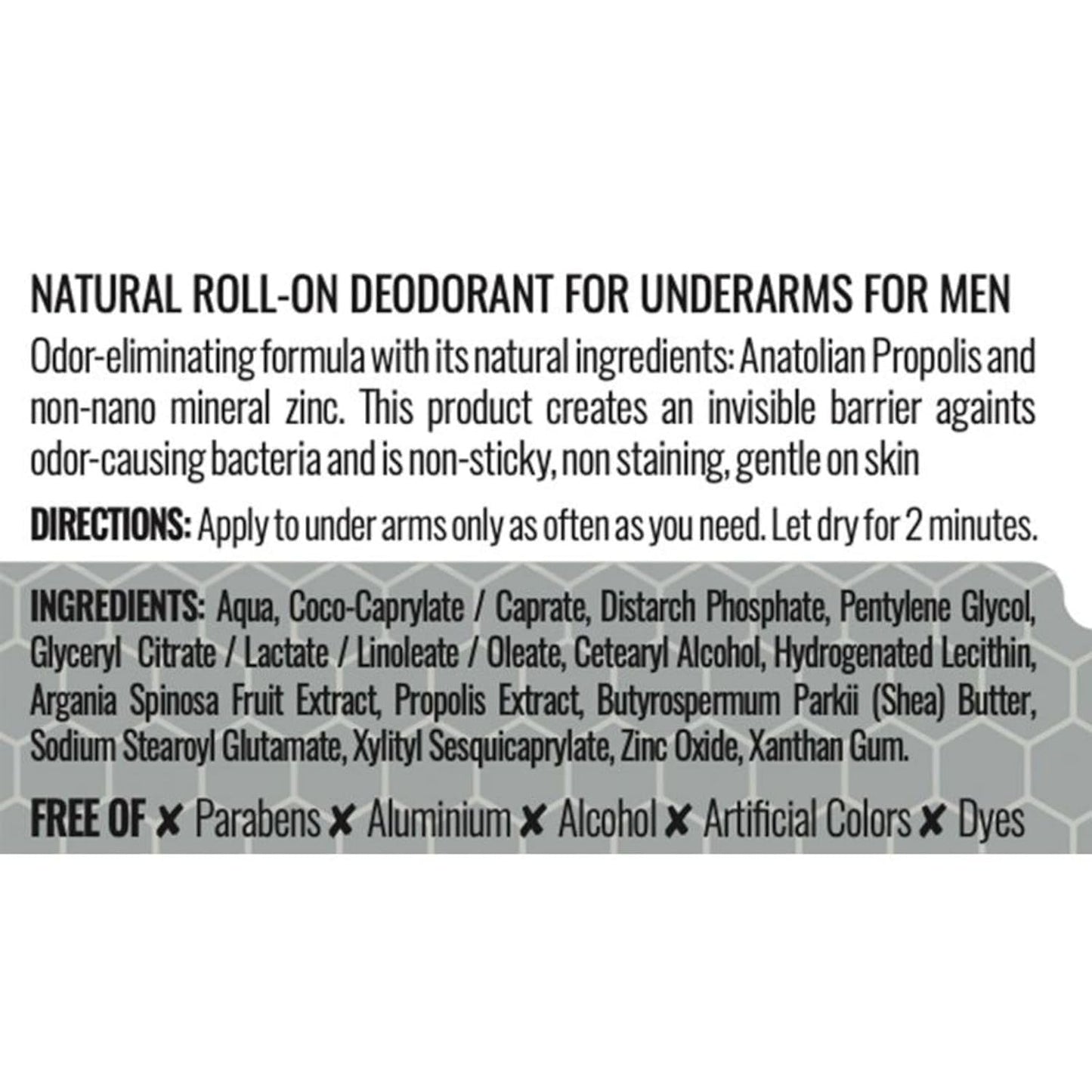 Bee and You All Natural Deodorant for Men, Single Pack, Roll On, Propolis, Shea Butter, Mineral Zinc, Fresh Scent, Light, Fresh Cooling Beauty and Personal Care BEE & YOU