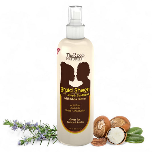 The Roots Naturelle Braid Sheen Braid Spray | 12 Fl Oz | Leave-in Conditioner with Shea Butter | Enriched with Vitamins and Essential Oils | Beauty & Personal Care The Roots Naturelle