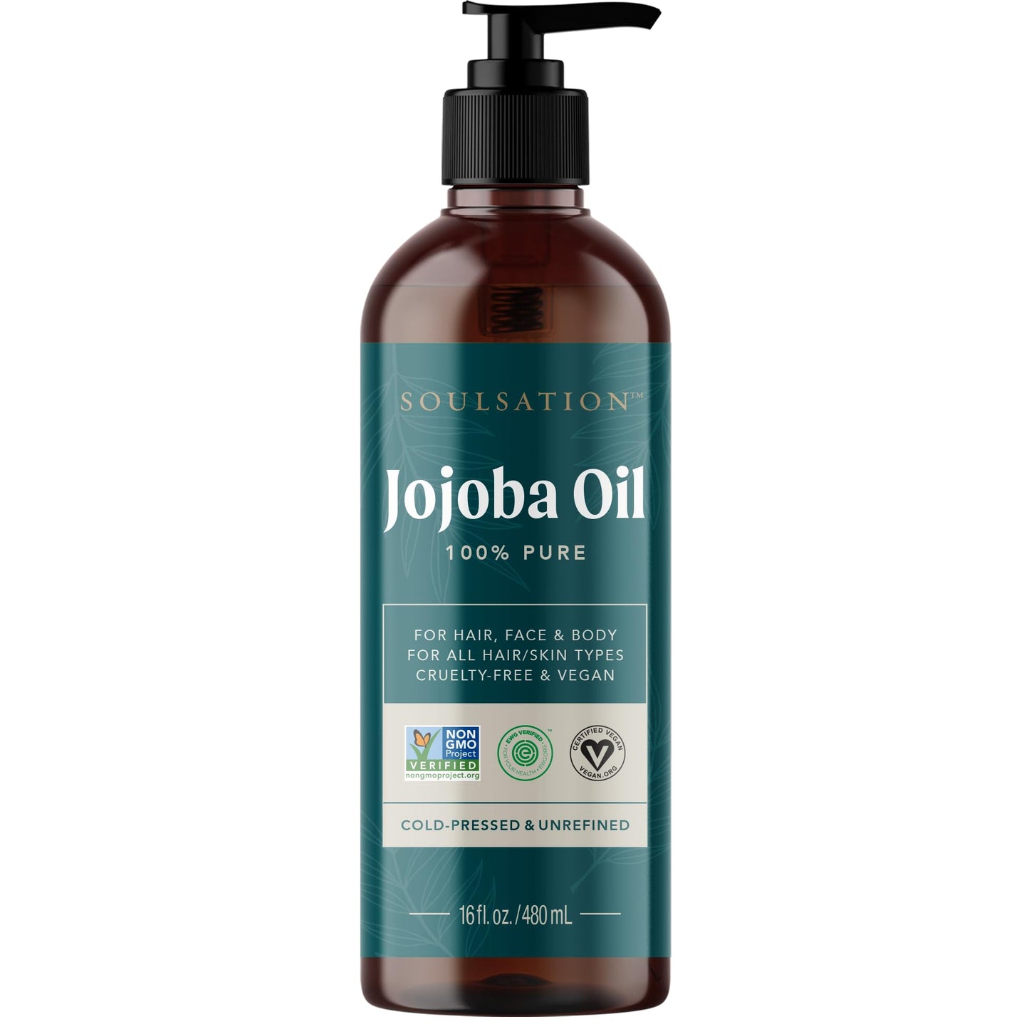 SOULSATION Non-GMO Jojoba Oil for Skin, Hair & Face | 100% Pure, Natural Cold Pressed (16oz) Beauty and Personal Care SOULSATION Default Title