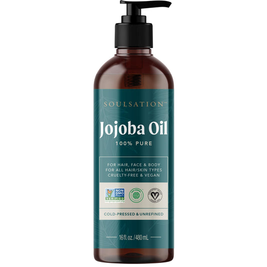 SOULSATION Non-GMO Jojoba Oil for Skin, Hair & Face | 100% Pure, Natural Cold Pressed (16oz) Beauty and Personal Care SOULSATION Default Title