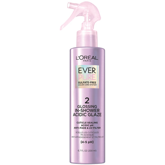 L'Oreal Paris Sulfate Free Glossing In Shower Acidic Glaze, Intensifies Hair Shine & Smoothness, Argan Oil Infused Vegan Hair Care, EverPure, 6.7 Oz Beauty & Personal Care L'Oreal Paris