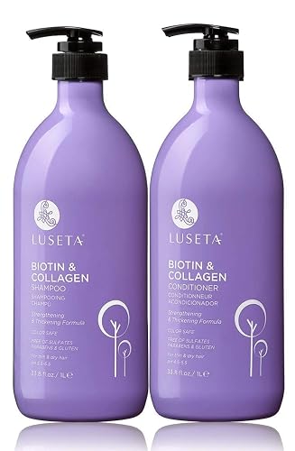 L LUSETA Biotin & Collagen Shampoo & Conditioner Set (2 x 33.8oz) - Thickening for Hair Growth, Infused with Argan Oil to Repair Dry, Damaged Hair Beauty & Personal Care L LUSETA