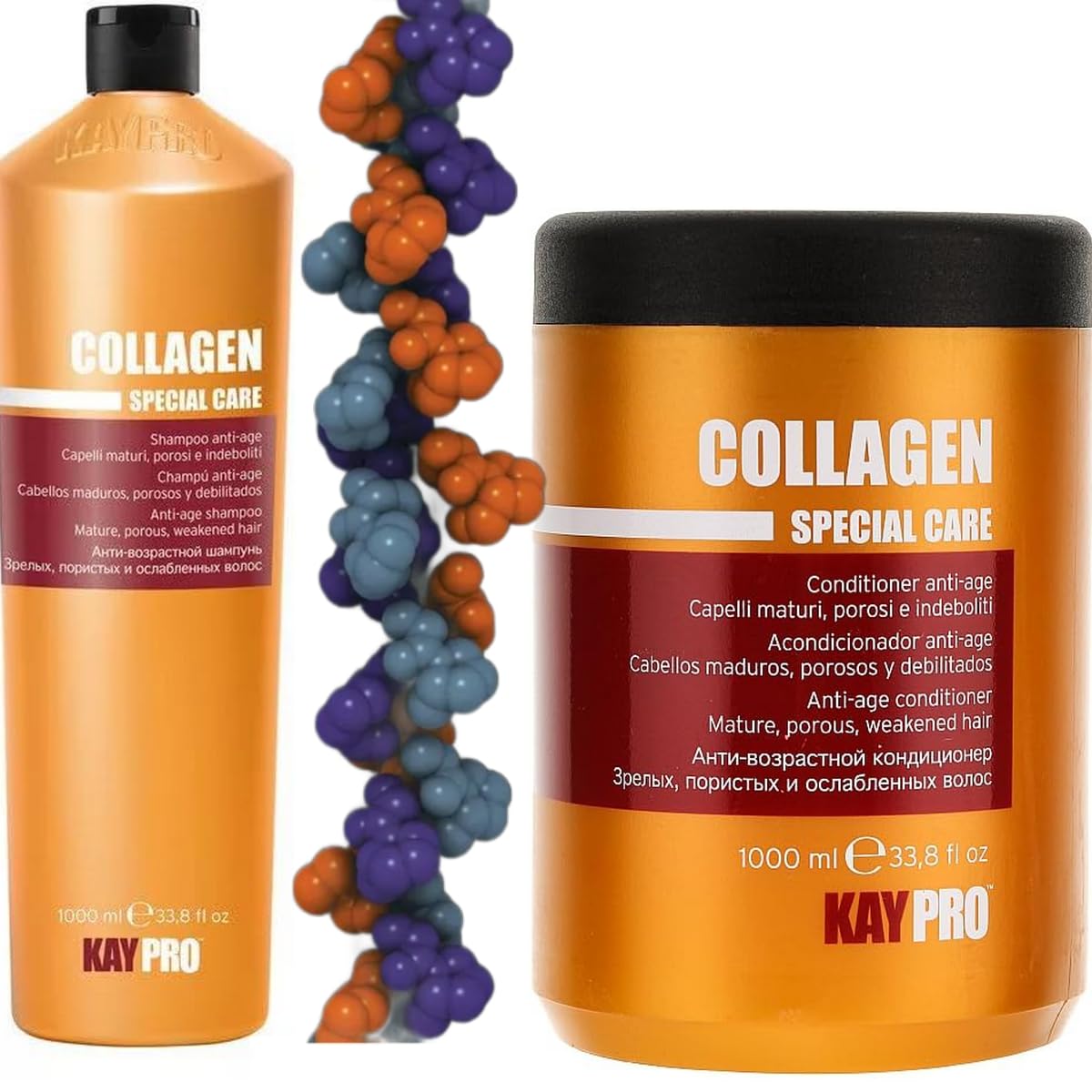 KAYPRO Collagen Special Care Shampoo & Mask 1000ml Set - Italian (Anti-Aging Hair Care Set with Collagen for Protein Balance, Hydration & Hair Beauty & Personal Care KAYPRO