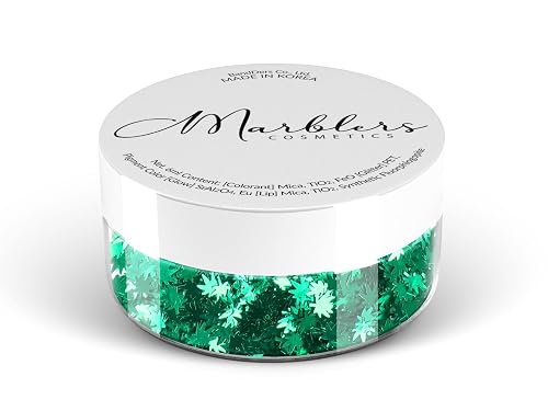 MARBLERS [Cannabis] Shape Glitter for Body & Face 0.11oz (3g) | Flake | Non-Toxic | Vegan | Cruelty-Free | Eyeshadow, Nail Polish, Nail Art | Beauty & Personal Care MARBLERS