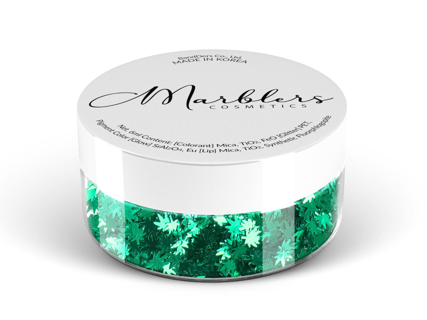 MARBLERS [Cannabis] Shape Glitter for Body & Face 0.11oz (3g) | Flake | Non-Toxic | Vegan | Cruelty-Free | Eyeshadow, Nail Polish, Nail Art | Beauty & Personal Care MARBLERS
