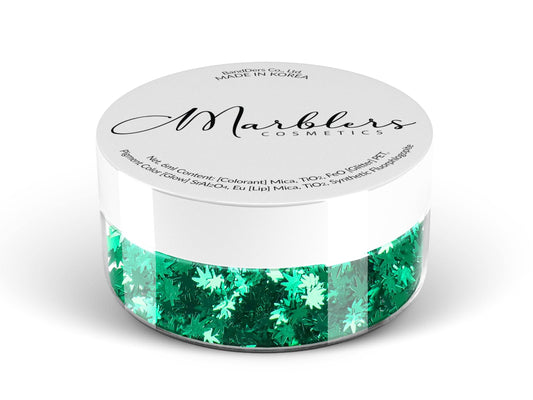 MARBLERS [Cannabis] Shape Glitter for Body & Face 0.11oz (3g) | Flake | Non-Toxic | Vegan | Cruelty-Free | Eyeshadow, Nail Polish, Nail Art | Beauty & Personal Care MARBLERS