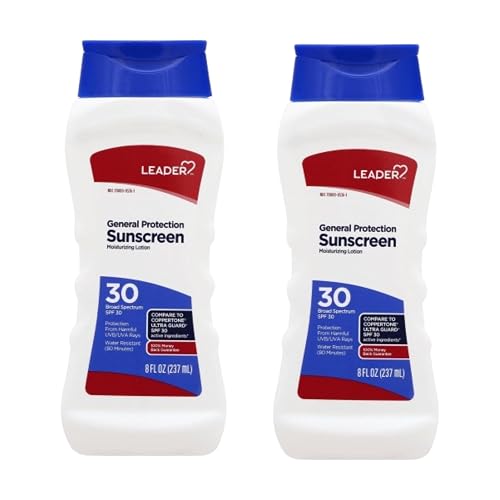 LEADER General Protection Sunscreen Lotion Broad Spectrum SPF 50, Water Resistant Moisturizing Lotion, 8 Ounce, Pack of 2 Beauty & Personal Care Leader