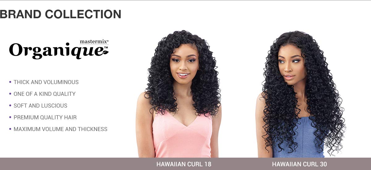 Organique Mastermix Weave - HAWAIIAN CURL 18 (1 Jet Black)