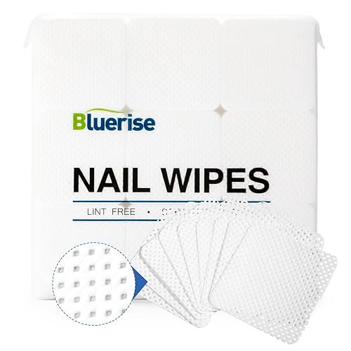 BLUERISE Lint Free Nail Wipes Nail Polish Remover Pads Soft Absorbable Eyelash Extension Glue Cleaning Wipes White 1200pcs Beauty & Personal Care BLUERISE