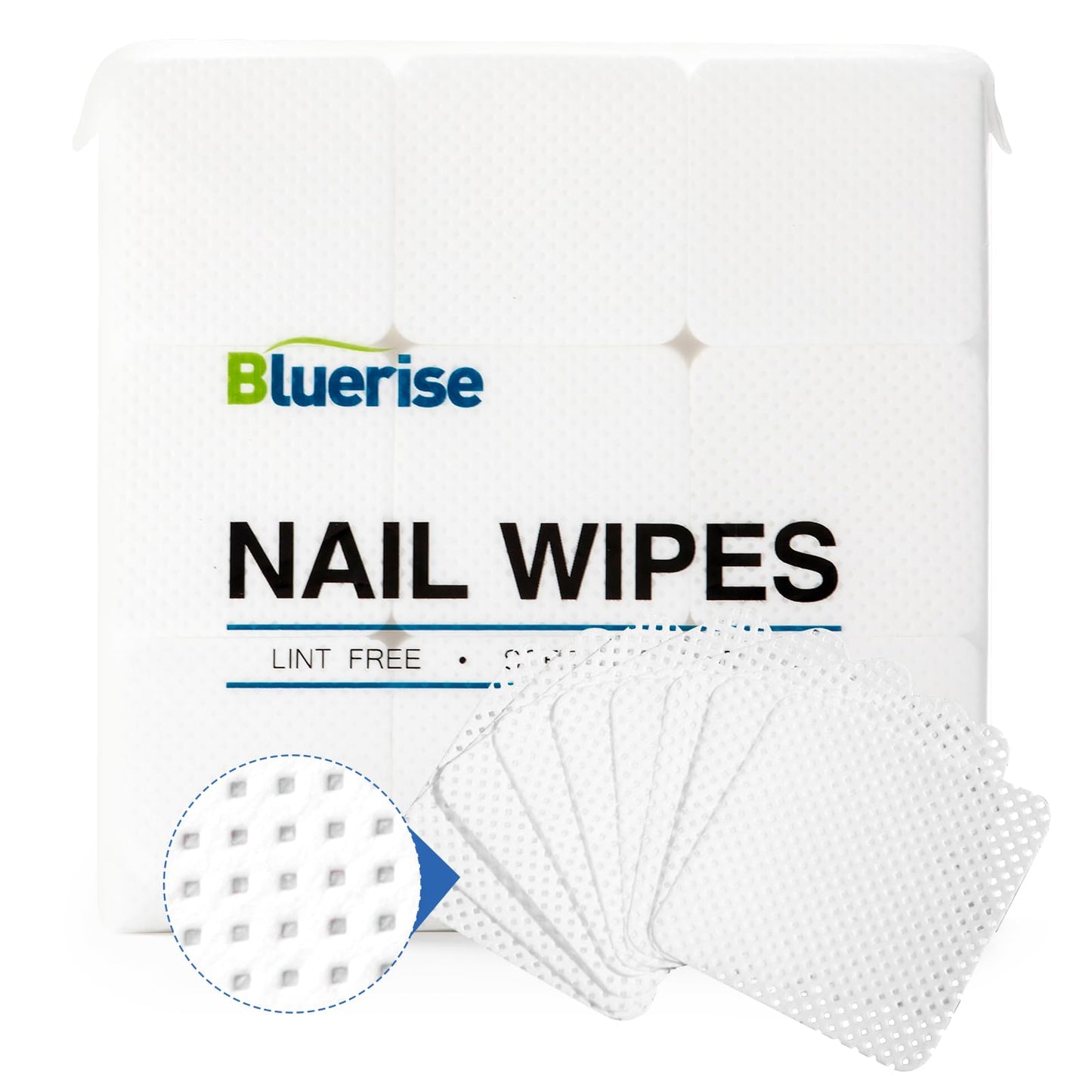 BLUERISE Lint Free Nail Wipes Nail Polish Remover Pads Soft Absorbable Eyelash Extension Glue Cleaning Wipes White 1200pcs Beauty & Personal Care BLUERISE