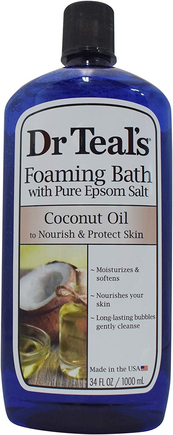 Dr. Teal's Coconut Oil Foaming Bath Gift Set (3 Pack, 34oz Ea.) - Nourish & Protect Coconut Oil Blended with Pure Epsom Salt Calms the Mind & Provides Beauty and Personal Care Dr Teal's
