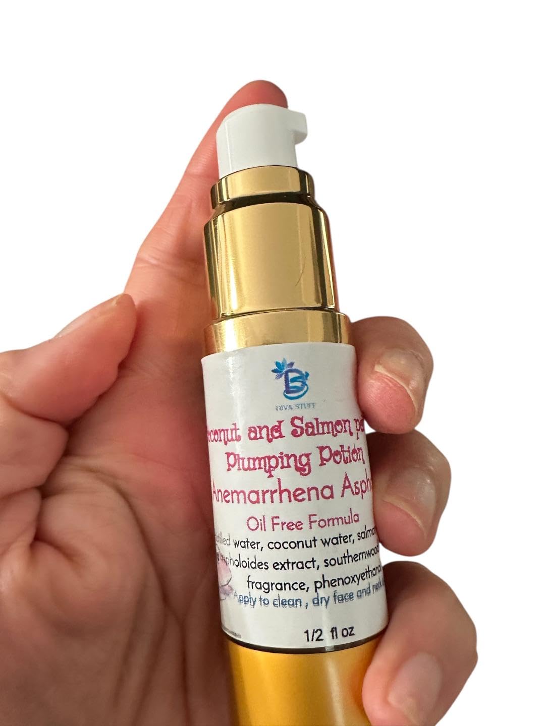 Diva Stuff Pink Coconut & Salmon Pdrn Facial Plumping Potion with Anemarrhena Asphodeloides, Volufiline, Hyaluronic Acid Niacinamide Oil-Free Serum Beauty & Personal Care Diva Stuff