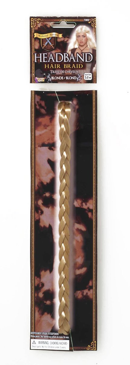 Forum Novelties 72831 Medi.Fant.Braided Hdbd, Standard, Blonde