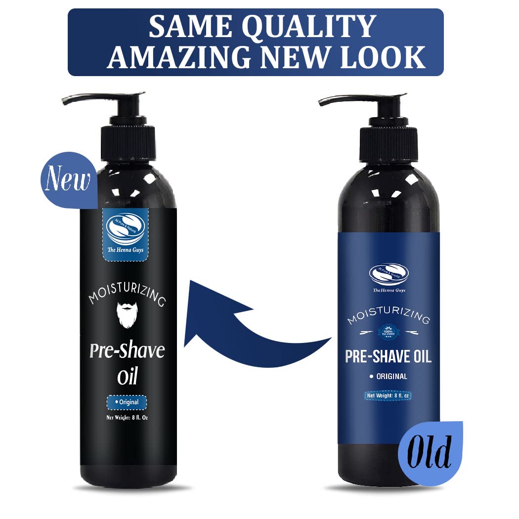 8 fl. Oz, Unscented Pre Shave Oil for Men, Excellent Shaving oil for Men, Prepares for a burns free Shave, Works with Straight or Safety Razor Beauty and Personal Care The Henna Guys