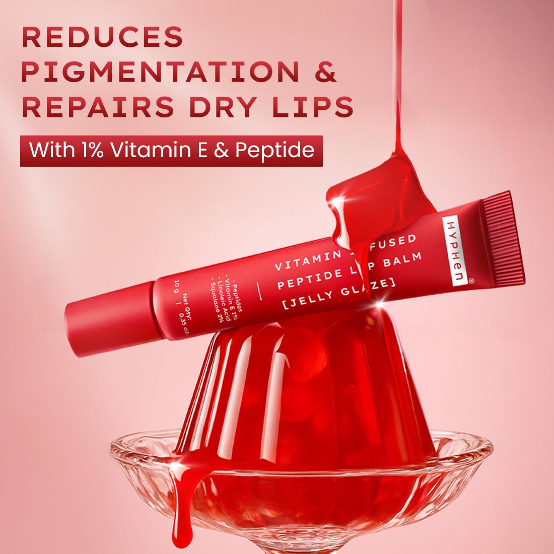 Hyphen Tinted Lip Balm - Brightens & Reduces Dark Lips & Pigmentation - 1% Vitamin E, Peptide & 2% Squalane - Winter Lip Care - 24H Moisturization Beauty and Personal Care Hyphen