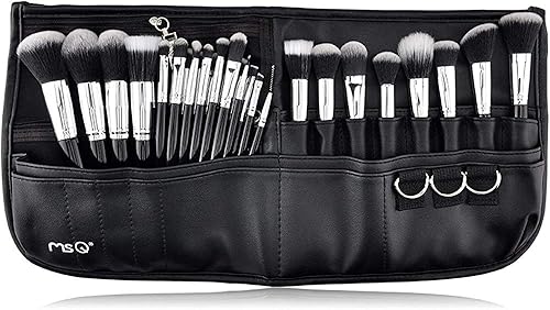 MSQ Makeup Brushes Set 29pcs Professional Cosmetics Brushes with Belt Waist Makeup Bag (Foundation, Powder, Creams, Liquids & Eye Brushes) Beauty & Personal Care MSQ