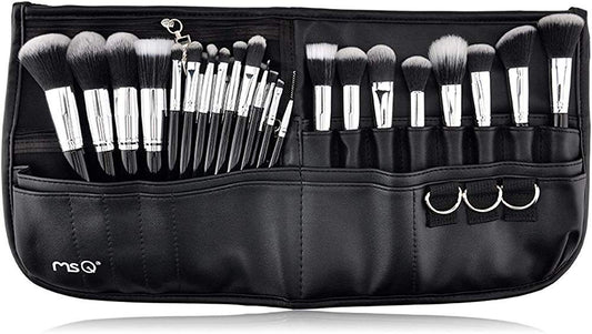MSQ Makeup Brushes Set 29pcs Professional Cosmetics Brushes with Belt Waist Makeup Bag (Foundation, Powder, Creams, Liquids & Eye Brushes) Beauty & Personal Care MSQ