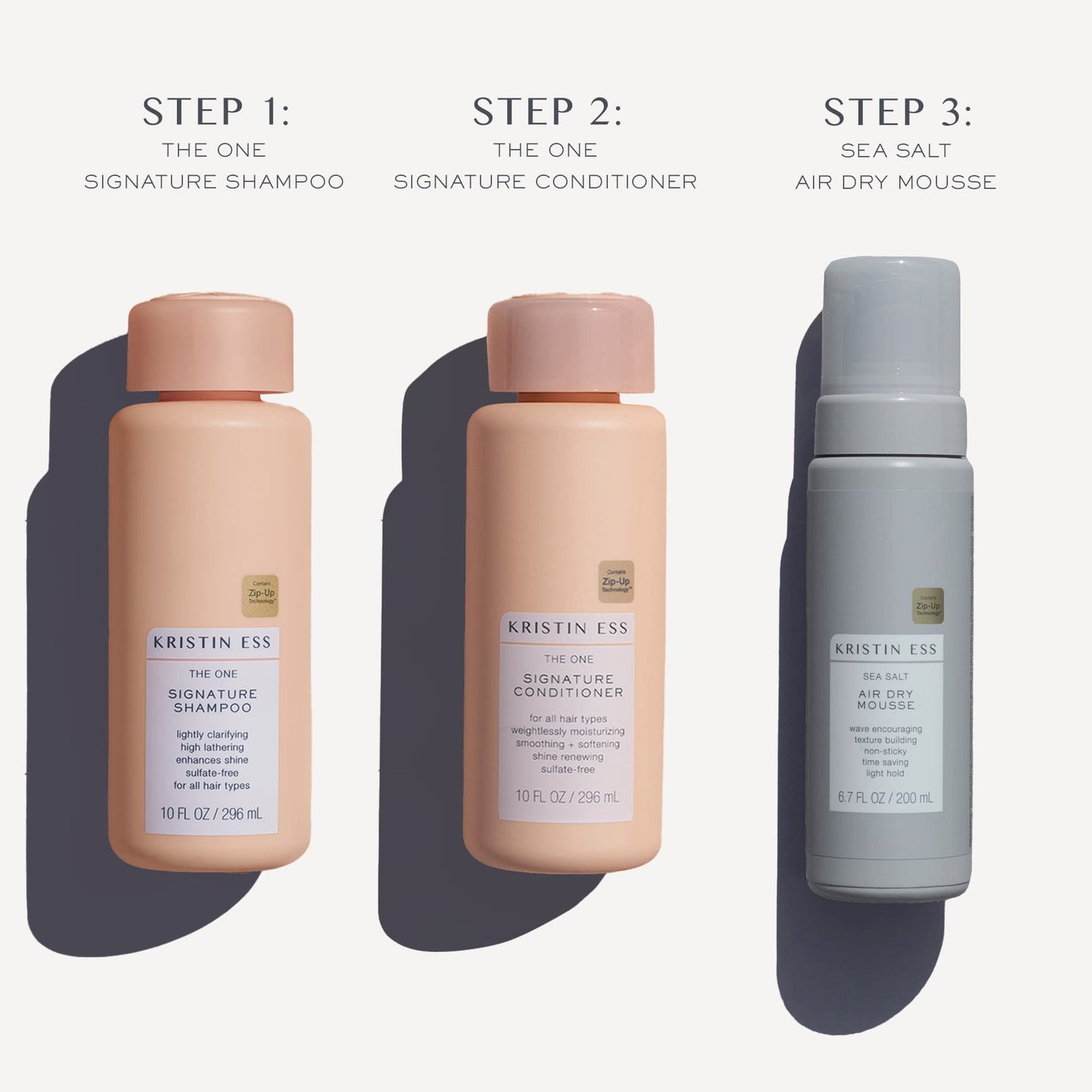 Kristin Ess Hair The One Signature Set - Lightly Clarifying Sulfate Free Shampoo, Hydrating Conditioner + Texturizing Sea Salt Air Dry Volumizing + Beauty & Personal Care Kristin Ess