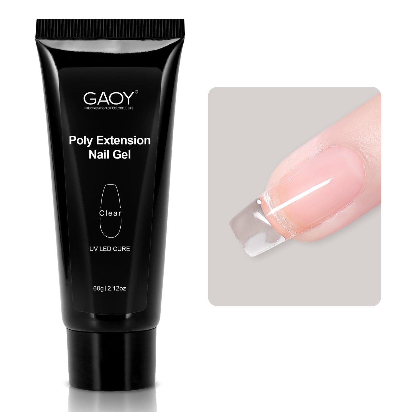 GAOY Poly Gel - 60g Builder Gel Nail Enhancement - Morandi Gray, DIY at Home Beauty and Personal Care GAOY Default Title