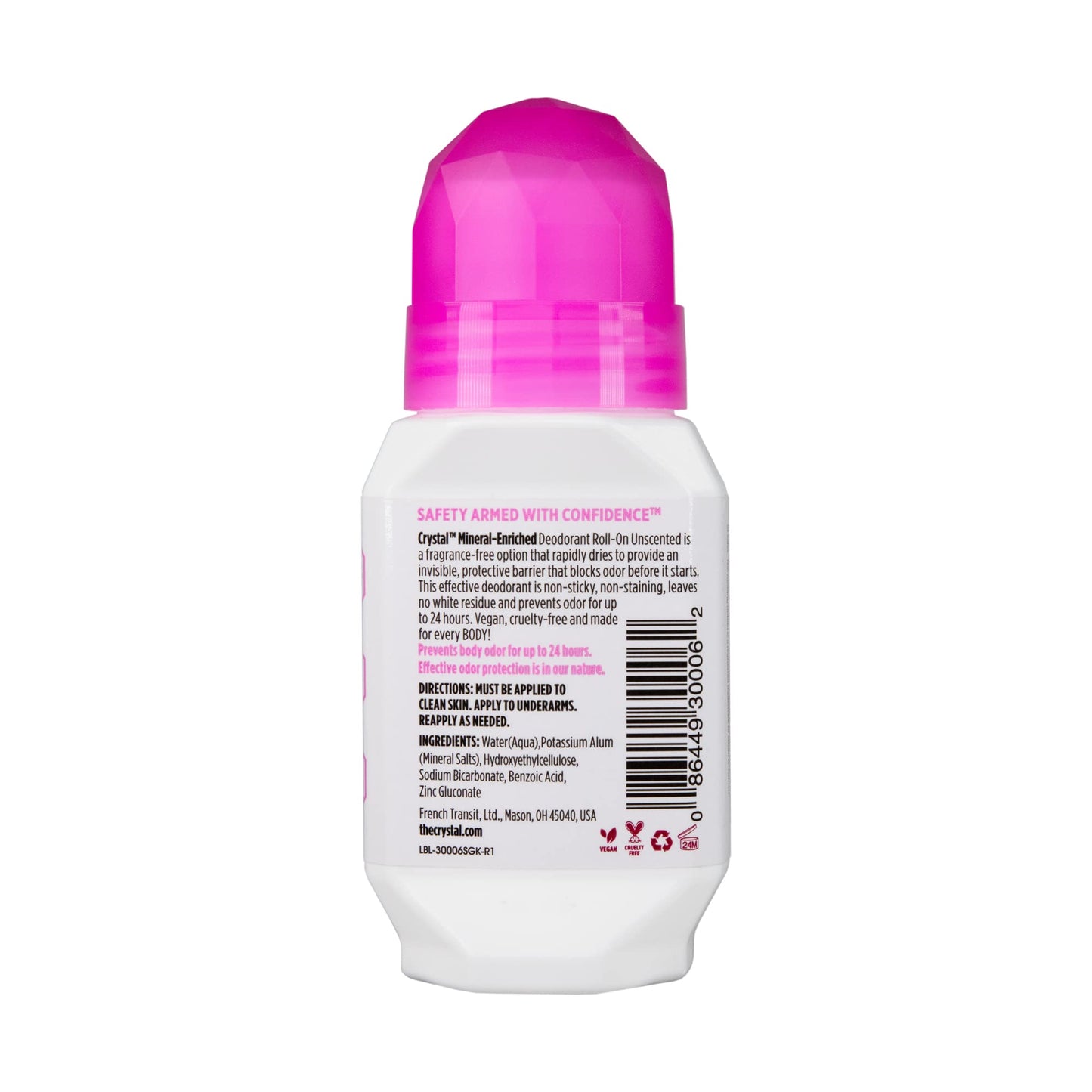 CRYSTAL BODY DEODORANT Roll-On - Unscented Susan G Komen (2.25 fl oz) - 3 Pack - Packaging May Vary Beauty and Personal Care Crystal Essence