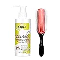 Curl Defining Cream - Curling Perfection for Wavy Hair, Anti-Frizz Hair Smoothing Cream to Define All Natural Curl Types and Textures with 9 Row Brush Beauty & Personal Care WOZUTUNT