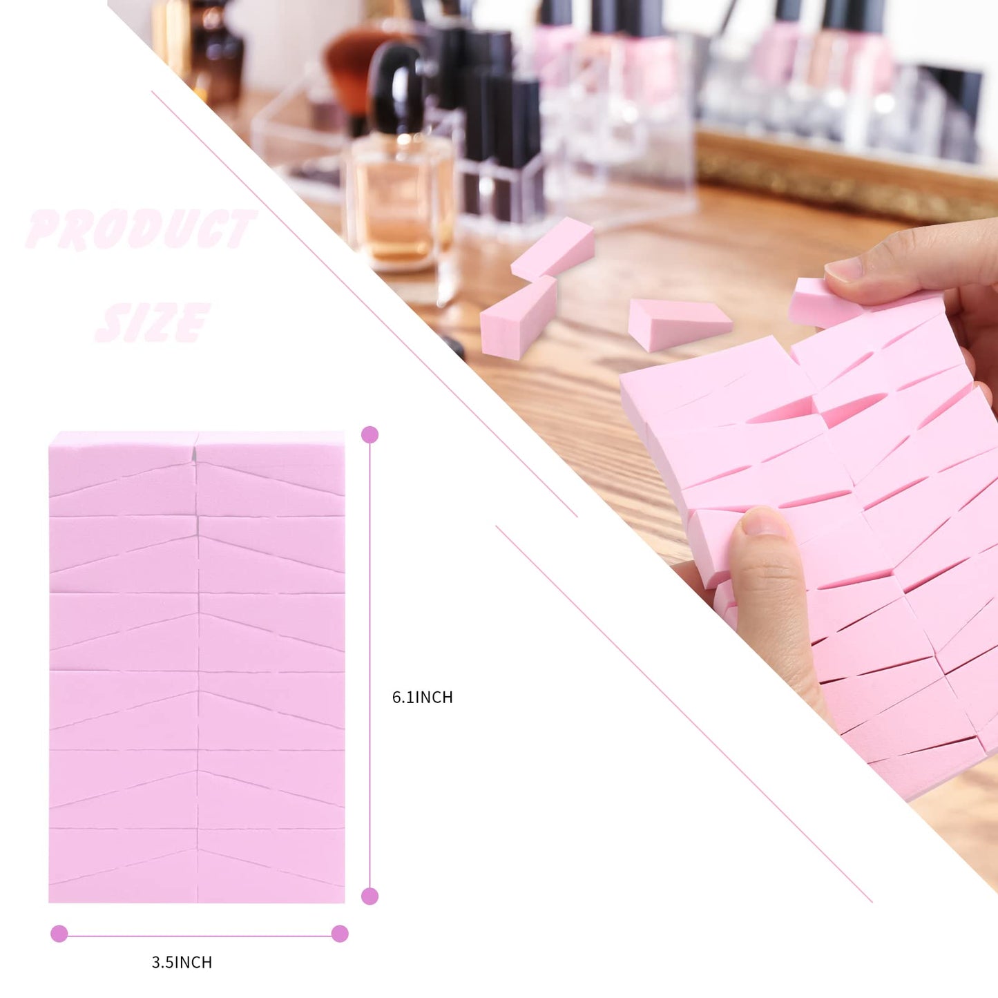 WSYUB Makeup Wedges, 96Pcs Makeup Blenders Sponges, Soft Sponge Cosmetic Puff Small Wedge Shape, Latex Free Foam Sponges Powder Puff Beauty & Personal Care WSYUB